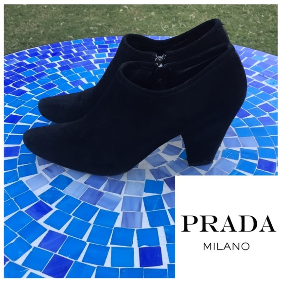 Prada Shoes - SOLD!  Prada butter-soft suede ankle booties